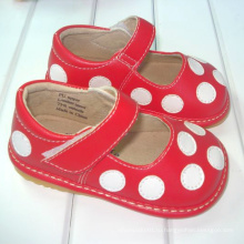 Красный с белой полькой Dots Baby Squeaky Shoes